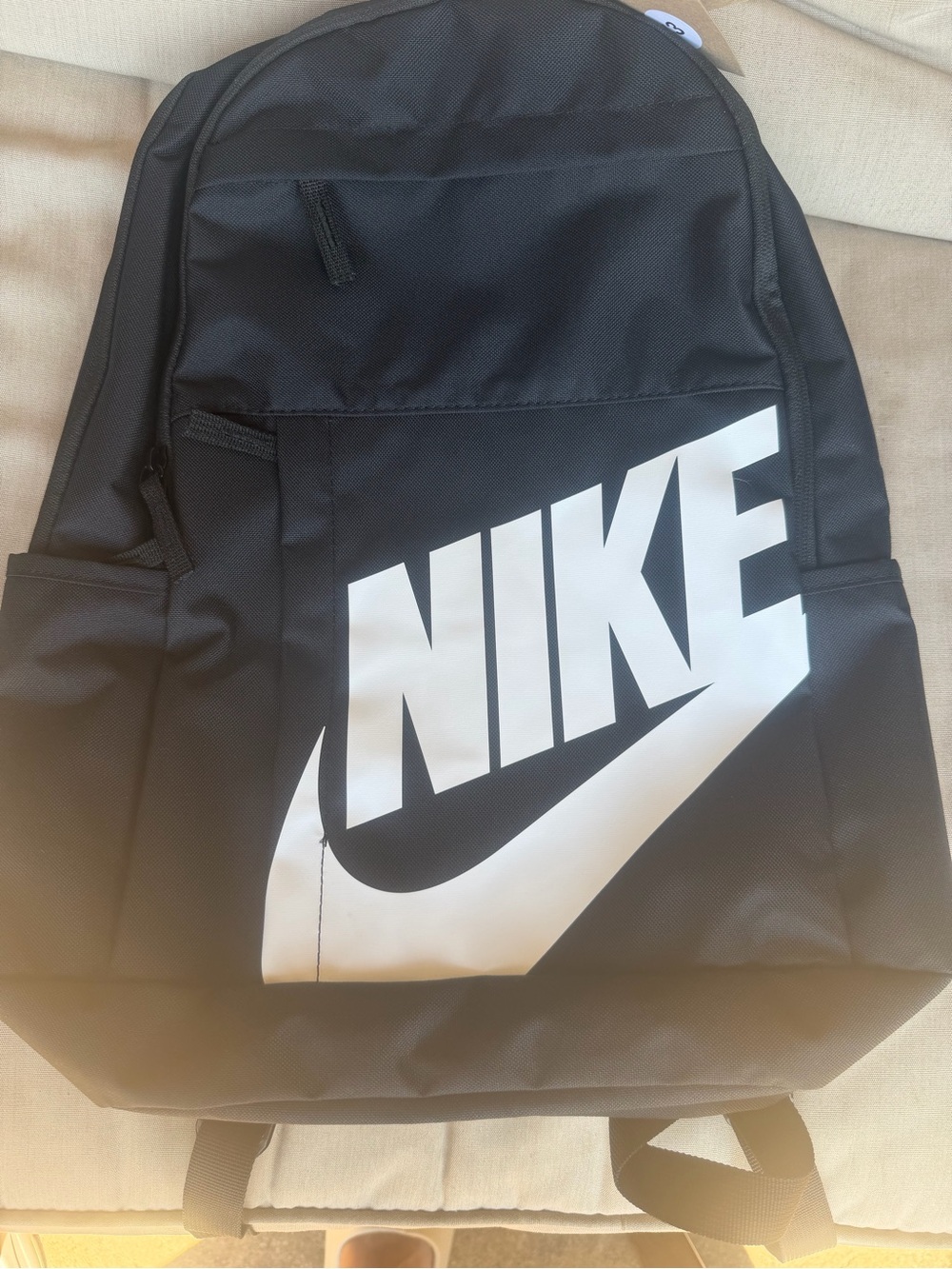 Nike Black Backpack with Large White Logo - Men's Bag